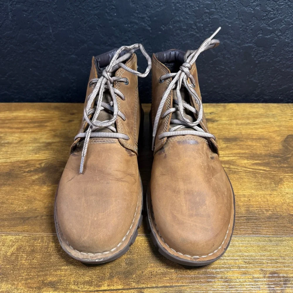 Caterpillar Fairbanks P722227 Brown Leather Chukka Work Boots Mens 9